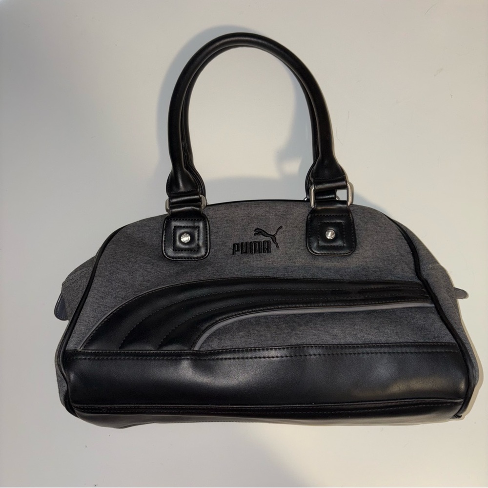 Puma Black and Gray Top Handle Purse